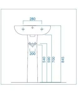 Colonna per lavabo in ceramica bianco "colibri 2", geberit